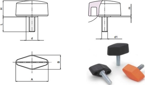 Flgelmutter mit Gewindestift