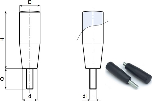 Ballengriff mit Gewindestift