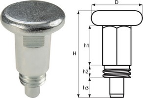 Indexbolzen mit Metallkopf