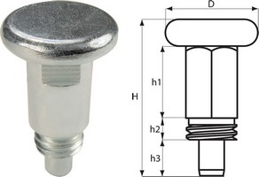 Indexbolzen mit Metallkopf