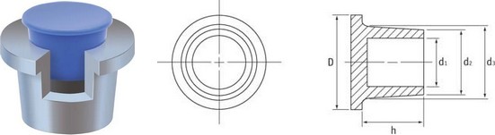 Konische Stopfen mit Flansch