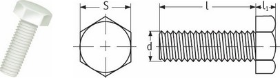 Sechskantschrauben - PVDF, PP